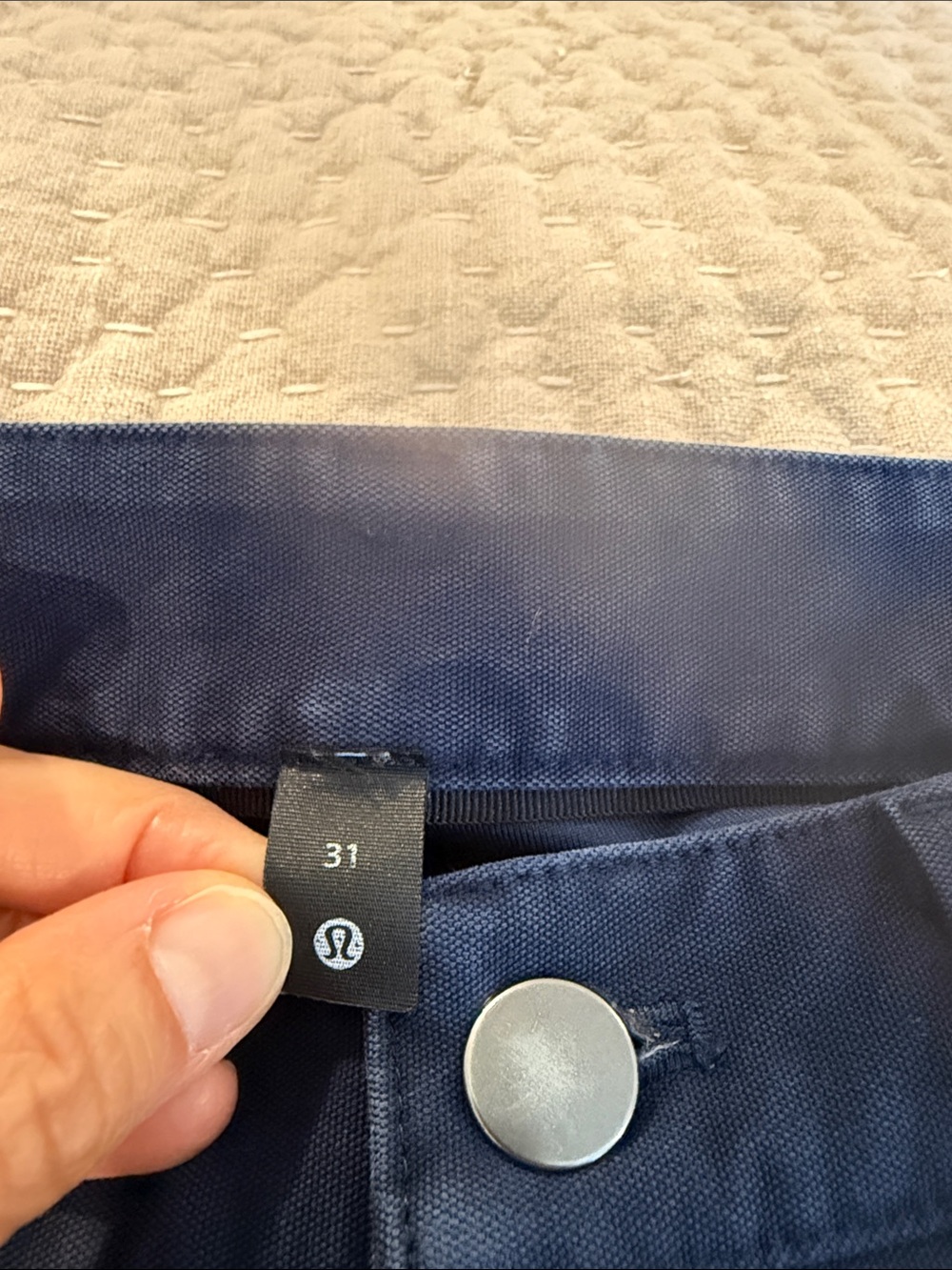 lululemon athletica Navy Men's Pants/jean like material with Button Waist - Picture 2 of 6